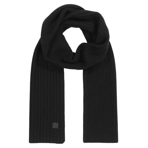 ALLSAINTS Black Ribbed Knit Scarf - Picture 2 of 8